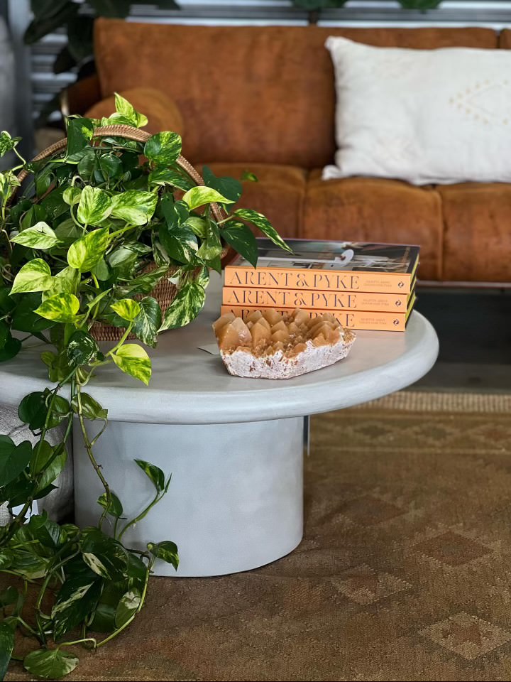 Minimalist concrete coffee table