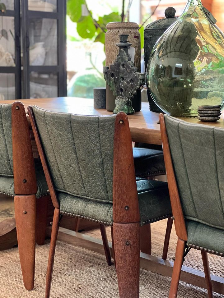 Vintage Pacific Green Dining Chairs - unit price