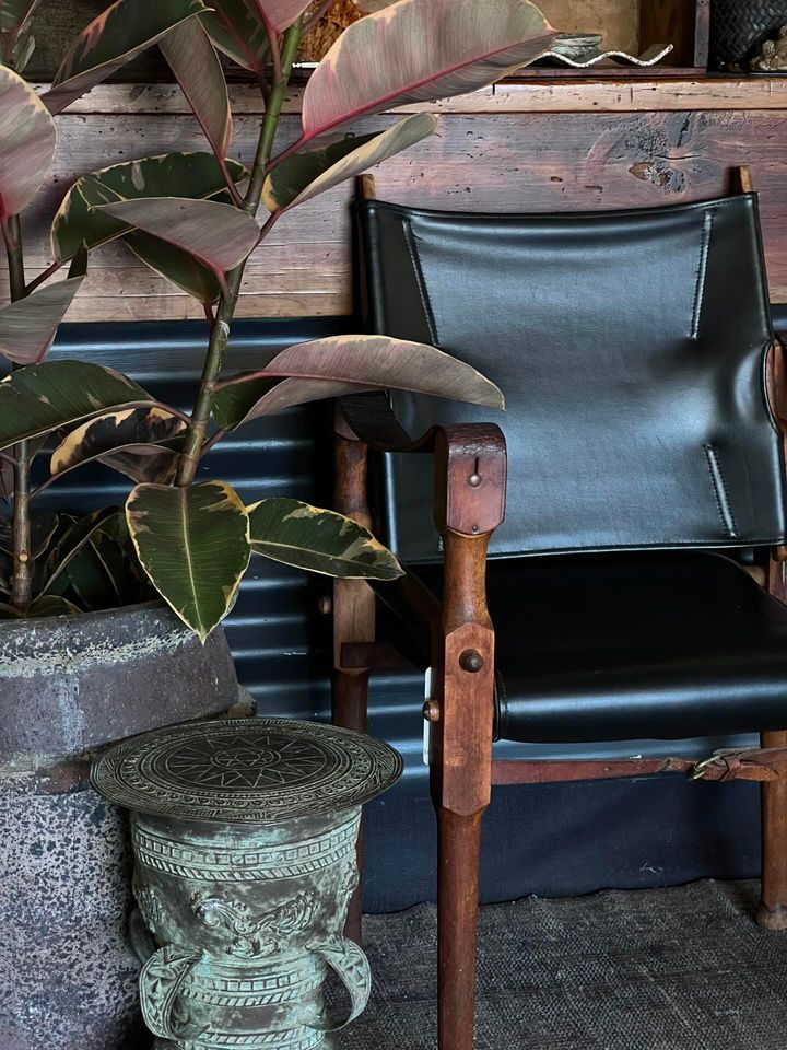 Vintage Leather Safari Chair